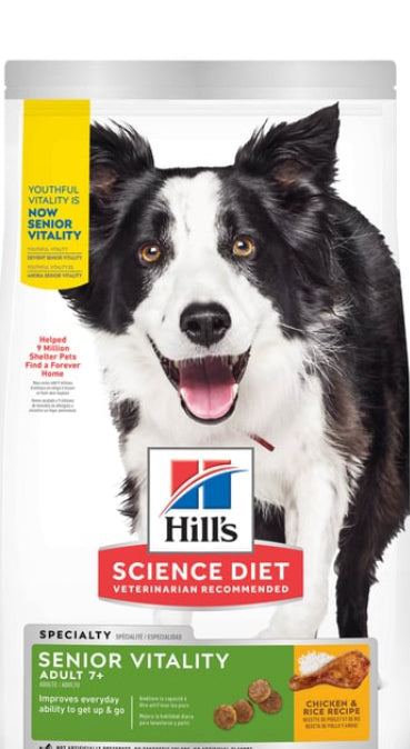 Hills Science Diet Senior Vitality 7+ Senior Dog Food (21.5lbs)