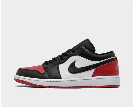 Air Jordan White, Black, and Red Retro 1 Low Casual Shoes