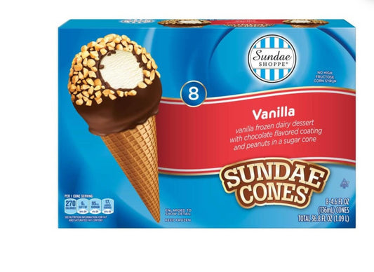 Sundae Shoppe Vanilla Sundae Nut Cones (36.8 FlOz)