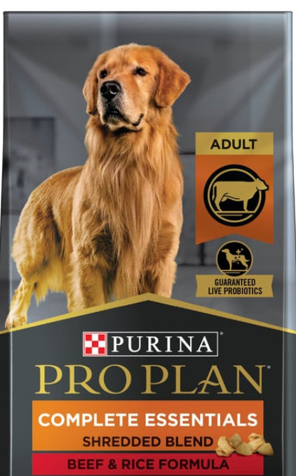 Purina Essentials Shredded Blend Adult Dog Food Beef and Rice 47lb