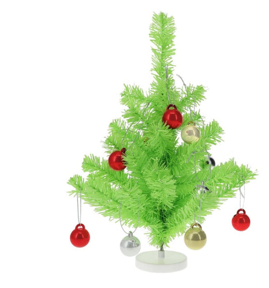 Green Mini Christmas Tree with Ornaments