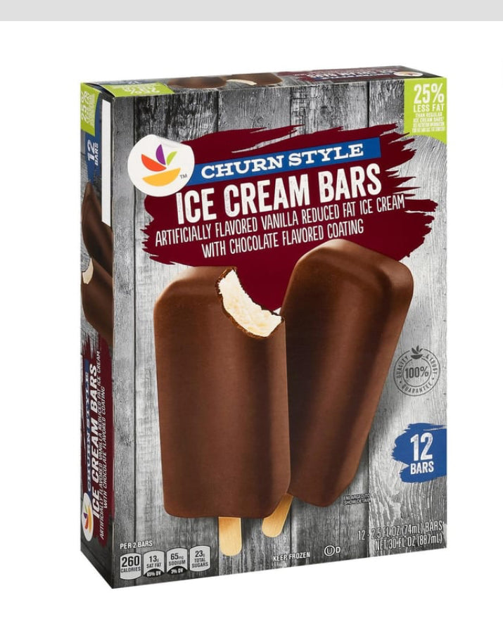 Ahold Delhaize churn style Ice cream bars (6ct)